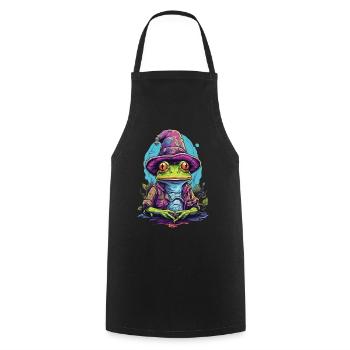 Mystic frog with magic hat - Cooking Apron - black - Front - AI Model Male 185 dark (185cm)