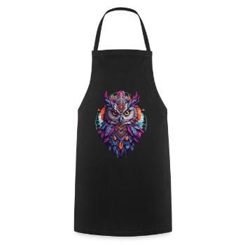 Eule Spirituelles Mandala Tier Traumfänger Design - Kochschürze - Schwarz - Vorne - AI Model Male 185 dark (185cm)