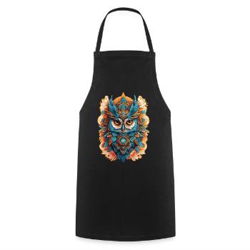 Eule Spirituelles Mandala Tier Traumfänger Design - Kochschürze - Schwarz - Vorne - AI Model Male 185 dark (185cm)