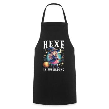 Hexe in Ausbildung - Kochschürze - Schwarz - Vorne - AI Model Male 185 dark (185cm)