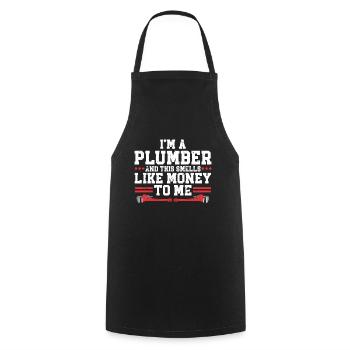 Plumber Men Father Husband Plumber - Cooking Apron - black - Front - AI Model Male 185 dark (185cm)