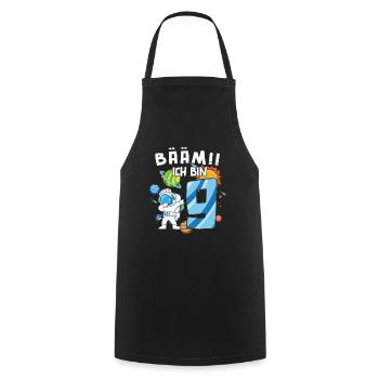 Bääm I'm 9 Astronaut - Cooking Apron - black - Front - AI Model Male 185 dark (185cm)
