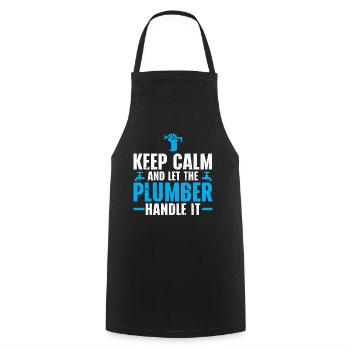 Plumber Men Father Husband Plumber - Cooking Apron - black - Front - AI Model Male 185 dark (185cm)