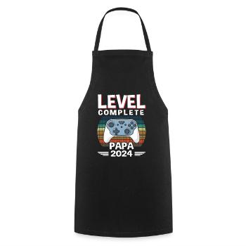 Level Complete Dad 2024 - Cooking Apron - black - Front - AI Model Male 185 dark (185cm)