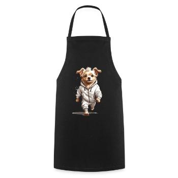 Dog Streetwear Esthétique Fitness Running Design - Tablier de cuisine - noir - Devant - AI Model Male 185 dark (185cm)