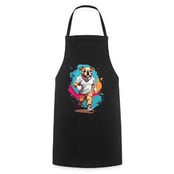 Bulldog Streetwear Jogging Aesthetic Fitness - Cooking Apron - black - Front - AI Model Male 185 dark (185cm)