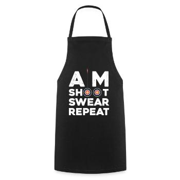 Aim Shoot Swear Repeat - Cooking Apron - black - Front - AI Model Male 185 dark (185cm)