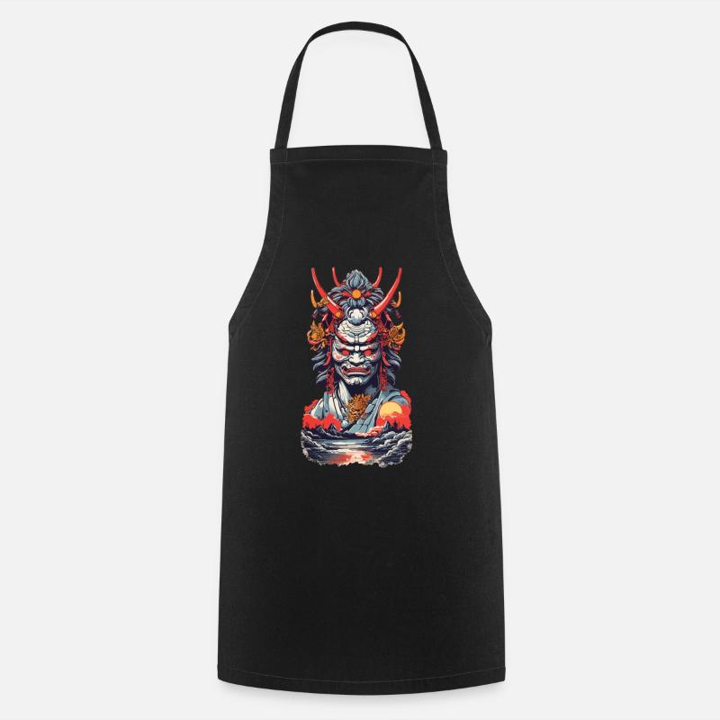 Esthétique Yokai Oni Ukiyo-e Démon Japonais - Tablier de cuisine - noir