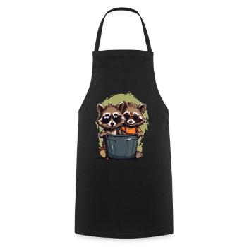 Funny Friends Garbage Cans Residents Streetwear - Cooking Apron - black - Front - AI Model Male 185 dark (185cm)
