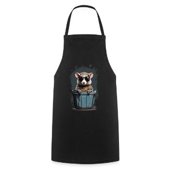 Cool Possum Funny Garbage Can Residents - Cooking Apron - black - Front - AI Model Male 185 dark (185cm)
