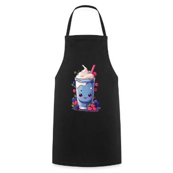 Baies Milkshake Fun Kawaii Anime Design - Tablier de cuisine - noir - Devant - AI Model Male 185 dark (185cm)