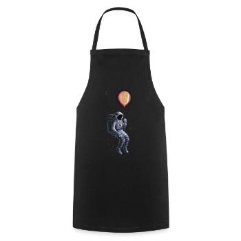Astronaute Espace Spaceman Ballon - Tablier de cuisine - noir - Devant - AI Model Male 185 dark (185cm)