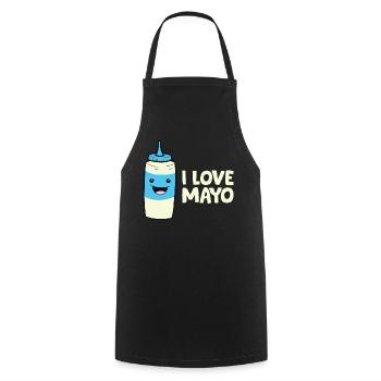 Mayonnaise - I love mayo - Tablier de cuisine - noir - Devant - AI Model Male 185 dark (185cm)