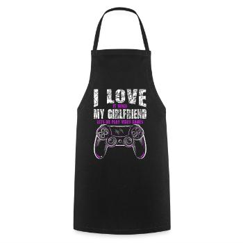 I love it when my girlfriend plays me - Cooking Apron - black - Front - AI Model Male 185 dark (185cm)