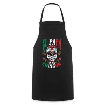 El Papa Cinco De Mayo Muertos Taco Sombrero - Cooking Apron - black - Front - AI Model Male 185 dark (185cm)