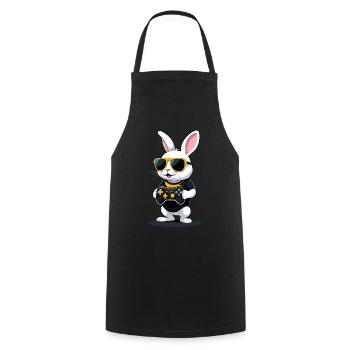 Lapin de Pâques Gamer & Gaming Streetwear Iconique - Tablier de cuisine - noir - Devant - AI Model Male 185 dark (185cm)