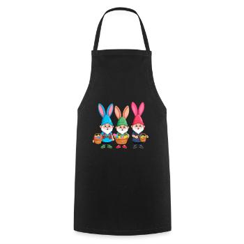 Ostern Nordische Wichtel Gnom Osterhase Lustiges - Kochschürze - Schwarz - Vorne - AI Model Male 185 dark (185cm)