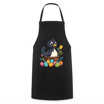 Easter Chicken Colorful Cute Funny Easter Eggs Nest - Cooking Apron - black - Front - AI Model Male 185 dark (185cm)