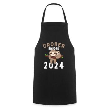 Paresseux grand frère 2024 - Tablier de cuisine - noir - Devant - AI Model Male 185 dark (185cm)