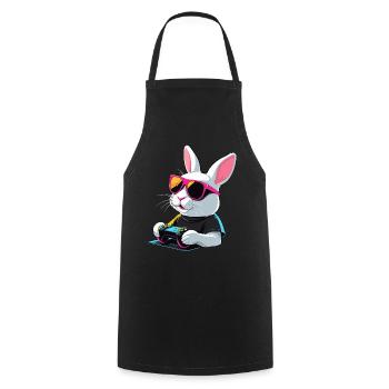 Osterhase Gamer Gaming Streetwear Ikonisches - Kochschürze - Schwarz - Vorne - AI Model Male 185 dark (185cm)