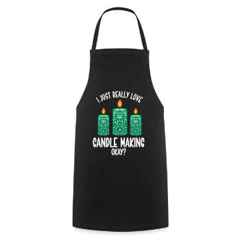 Candle Maker Candle Making - Cooking Apron - black - Front - AI Model Male 185 dark (185cm)