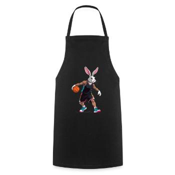 Basketballspieler Osterhase Lustig Streetwear - Kochschürze - Schwarz - Vorne - AI Model Male 185 dark (185cm)