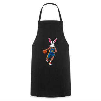 Basketballspieler Osterhase Hasen Lustig - Kochschürze - Schwarz - Vorne - AI Model Male 185 dark (185cm)