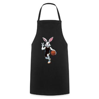 Basketballspieler Osterhase Lustig Streetwear - Kochschürze - Schwarz - Vorne - AI Model Male 185 dark (185cm)