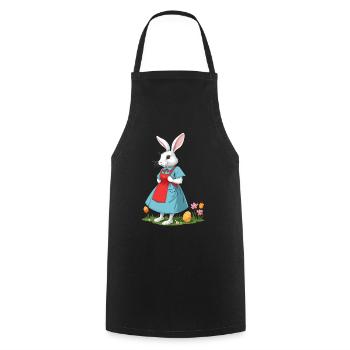 Infirmière lapin Lapin de Pâques Infirmière - Tablier de cuisine - noir - Devant - AI Model Male 185 dark (185cm)