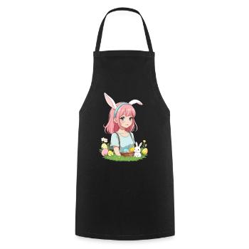 Anime Ostern Kawaii Osterhase Manga Mädchen Otaku - Kochschürze - Schwarz - Vorne - AI Model Male 185 dark (185cm)