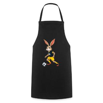 Easter Bunny Soccer Player and Easter Soccer Design - Cooking Apron - black - Front - AI Model Male 185 dark (185cm)