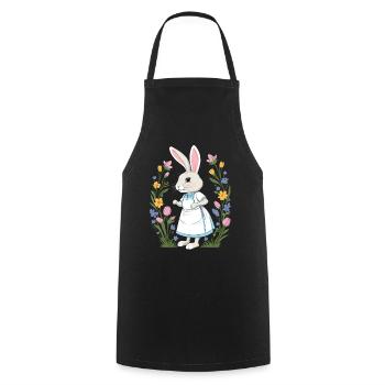 Infirmière lapin Lapin de Pâques Infirmière - Tablier de cuisine - noir - Devant - AI Model Male 185 dark (185cm)