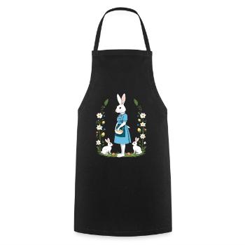 Infirmière lapin Lapin de Pâques Infirmière - Tablier de cuisine - noir - Devant - AI Model Male 185 dark (185cm)
