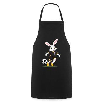 Easter Bunny Soccer Player and Easter Soccer Design - Cooking Apron - black - Front - AI Model Male 185 dark (185cm)