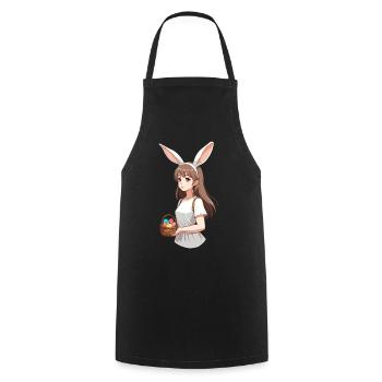 Anime Ostern Kawaii Osterhase Manga Mädchen Otaku - Kochschürze - Schwarz - Vorne - AI Model Male 185 dark (185cm)