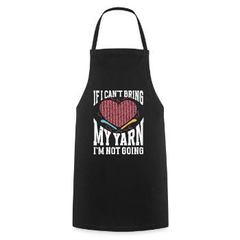 Crochet Knitting - Cooking Apron - black - Front - AI Model Male 185 dark (185cm)