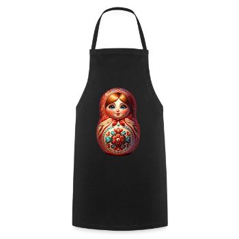 Russe Khokhloma Russie Russe Russe - Tablier de cuisine - noir - Devant - AI Model Male 185 dark (185cm)