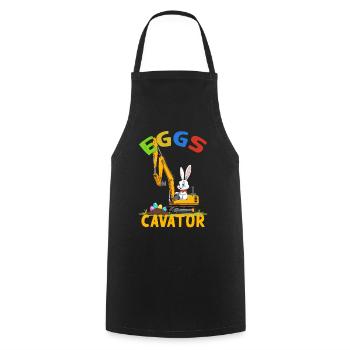 Lustiger Ostern Spruch Osterhase Baggerfahrer - Kochschürze - Schwarz - Vorne - AI Model Male 185 dark (185cm)