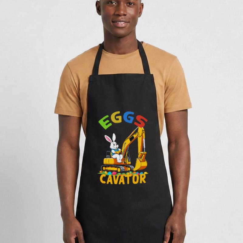 Funny Easter Saying Easter Bunny Excavator Driver Cooking Apron