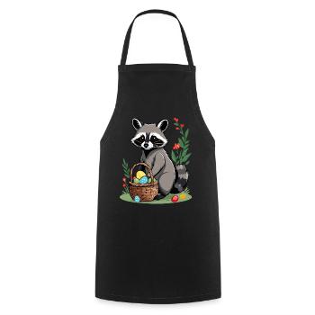 Drôle De Costume De Raton Laveur Oeufs De Pâques Mignons - Tablier de cuisine - noir - Devant - AI Model Male 185 dark (185cm)