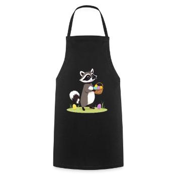 Funny Raccoon Costume Cute Easter Eggs - Cooking Apron - black - Front - AI Model Male 185 dark (185cm)