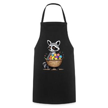 Funny Raccoon Costume Cute Easter Eggs - Cooking Apron - black - Front - AI Model Male 185 dark (185cm)