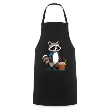 Drôle De Costume De Raton Laveur Oeufs De Pâques Mignons - Tablier de cuisine - noir - Devant - AI Model Male 185 dark (185cm)