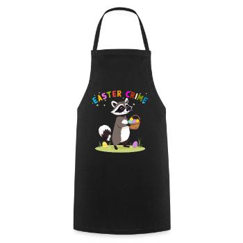 Funny Raccoon Costume Cute Easter Eggs - Cooking Apron - black - Front - AI Model Male 185 dark (185cm)