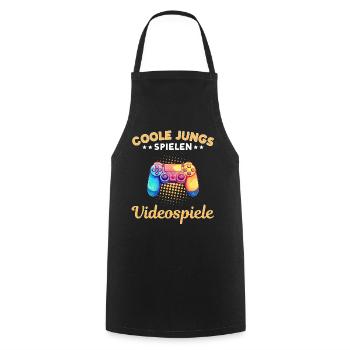 Cool Boys Jouant À Des Jeux Vidéo - Gamerdesign - Tablier de cuisine - noir - Devant - AI Model Male 185 dark (185cm)