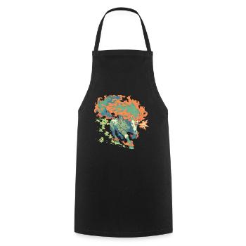 Licorne Saint-Patrick Licorne japonaise - Tablier de cuisine - noir - Devant - AI Model Male 185 dark (185cm)