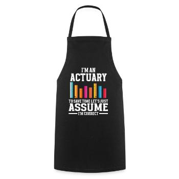 Actuary Statistician - Cooking Apron - black - Front - AI Model Male 185 dark (185cm)