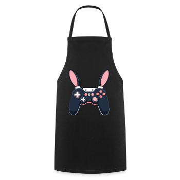 Lapin de Pâques Gamer et Design de streetwear de jeu - Tablier de cuisine - noir - Devant - AI Model Male 185 dark (185cm)