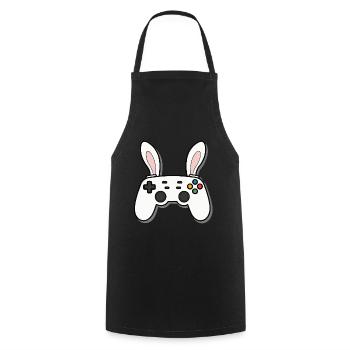 Easter Bunny Gamer Iconic Easter Gaming - Cooking Apron - black - Front - AI Model Male 185 dark (185cm)