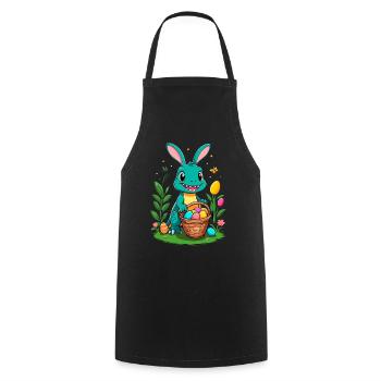 Iconic Easter Dinosaur Dinosaur Easter Bunny - Cooking Apron - black - Front - AI Model Male 185 dark (185cm)